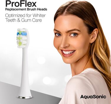 Змінні насадки для щітки AquaSonic Duo Pro оновлені насадки Proflex для кращого видалення нальоту, 8 шт. AquaSonic