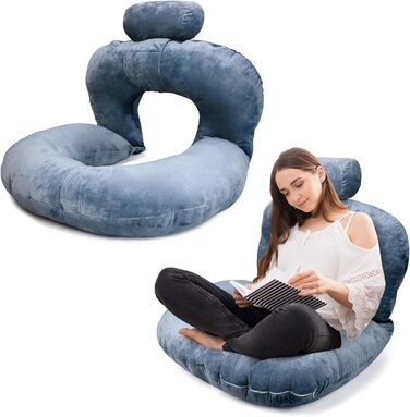 Подушка для читання Gugxiom, знімна подушка для голови для захисту талії та шиї, U-подібна подушка для стояння для дорослих та дітей для відпочинку, читання, годування грудьми, гри та відпочинку