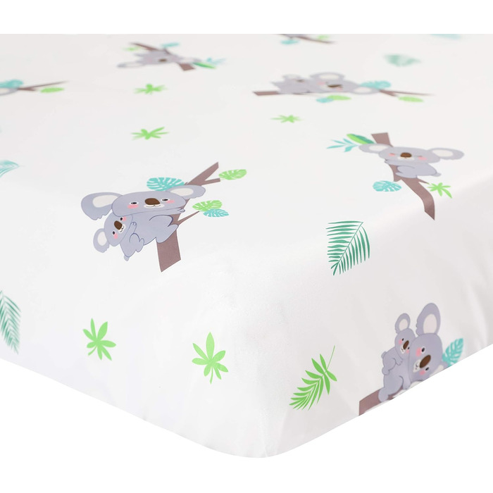 Комплект постільної білизни для дитячого ліжечка La Premura Baby Koala, 3 предмети, стандартний розмір, сіро-зелений, дитяча пості