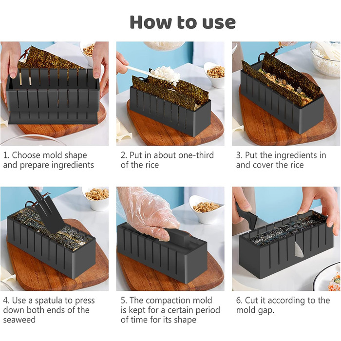 Набір SKYSER Sushi Maker, набір з 20 предметів для початківців, які можна приготувати самостійно, можна використовувати як тарілку