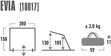 Пляжний навіс High Peak Evia, синій/бірюзовий, 10017