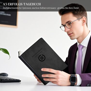 Щоденник успіху 2026 Планування цілей, формування звичок, саморефлексія Крок за кроком до успіху Щоденник формату А5, 320 сторінок Щоденник для дорослих для більшої мотивації, зосередженості та успіху