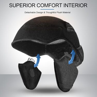 Лижний шолом Odoland з окулярами для катання на лижах та сноуборді, регульований розмір, з вушними захистами для чоловіків, жінок та дітей, розмір S (54-56 см), чорний