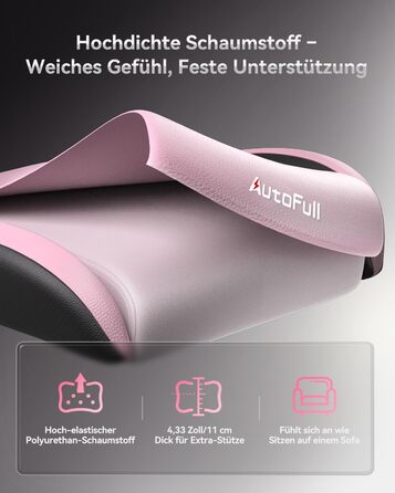 Ігрове крісло AutoFull C3, ергономічне ігрове крісло з поперековою опорою, регулюванням висоти та функцією нахилу, ігрові крісла з підставкою для ніг, вантажопідйомність 150 кг, гоночний дизайн сидіння зі штучної шкіри (рожевий)