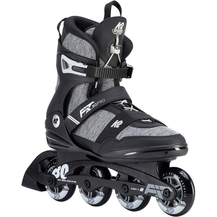 Чоловічі роликові ковзани F.I.T. 80 PRO чорно-сірі EU 46 (UK 11 / US 12), 2 Skates