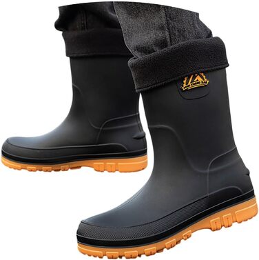 Чоловічі надзвичайно широкі гумові чоботи, гумові чоботи, рибальські чоботи з широким халявою, нековзне гумове взуття, гумове взуття, босоніж садові чоботи, чоботи для верхової їзди 011 жовтий 43 EU