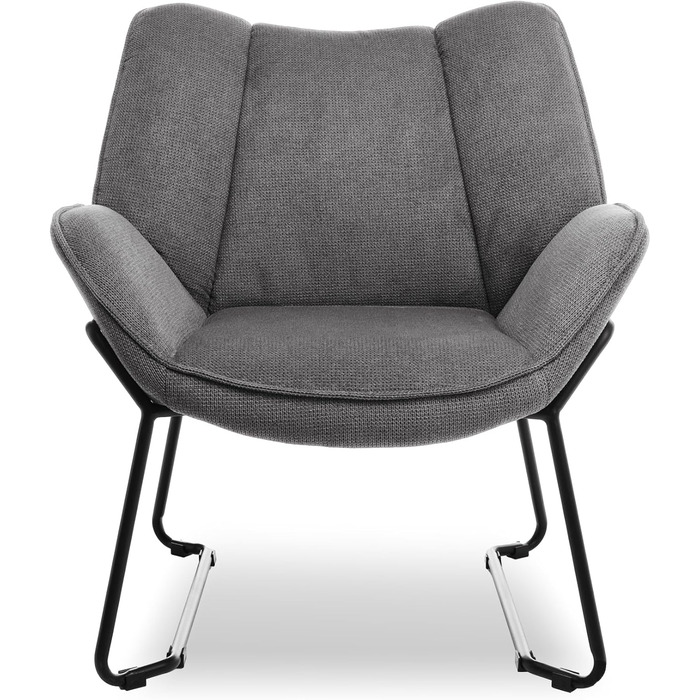 Сучасне крісло-гойдалка, реклайнер, диван-гойдалка з подушками, крісло для читання, балконний диван, пелюсткоподібний з підлокітниками, невеликий диванчик, крісло-косметика, ергономічне крісло, 72 x 67 x 80 см (сірий)