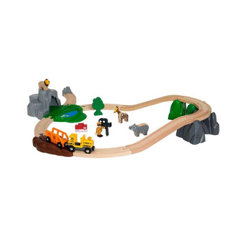 Великий ігровий набір залізниці BRIO World Safari іграшка для дітей від 3 років