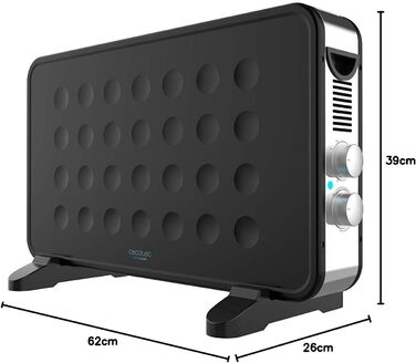 Конвектор Cecotec ReadyWarm 6550 Turbo Convection Design, 2000 Вт, регулятор температури, 4 режими, турбовентилятор, підставка, захист від перегріву, низький рівень шуму, до 20 м