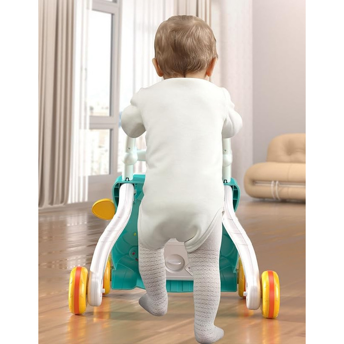 Масштабовані ходунки для малюків, подарунок для хлопчиків та дівчаток, іграшка для активності та розвитку, іграшка для ходьби (зелена)