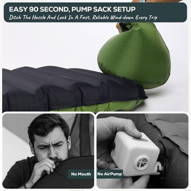 Килимок для сну Gear Doctors ApolloAir для кемпінгу, надлегкий, 750 мл, компактний, теплий, коефіцієнт теплоізоляції 5.2, 4-сезонний надувний матрац, ідеально підходить для походів, піших прогулянок, надувний та компактний, килимок для сну (великий) Apoll