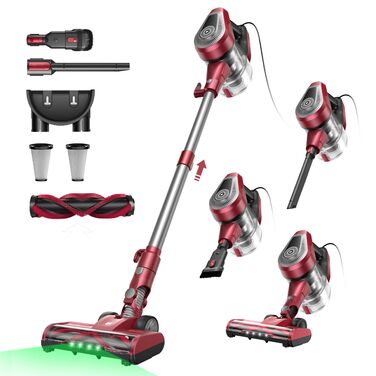 Провідний пилосос Vexilar C8, 600 Вт, потужність всмоктування 60 кПа, винно-червоний