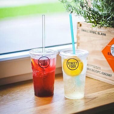 Дюймові багаторазові пластикові соломинки, кольорові соломинки для банки та кухля 40/30/24 унцій, зі щітками для чищення 10 шт. (1