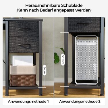 Письмовий стіл Rolanstar з 4 шухлядами та 3 полицями, комп&39ютерний стіл з розетками та світлодіодним освітленням, L-подібний ігровий стіл для спальні, вітальні, домашнього офісу, офісу (чорний, 140 см) Чорний 140 см