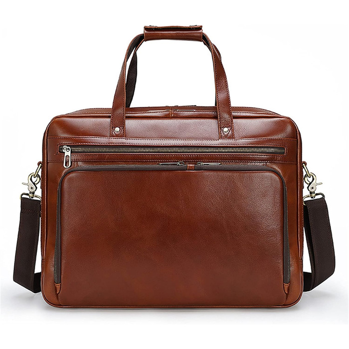 Ділова сумка портфель Чоловіча сумка, чоловіча коров'яча шкіра 15.6 дюймів сумка для ноутбука Офісний портфель Класична ділова сум