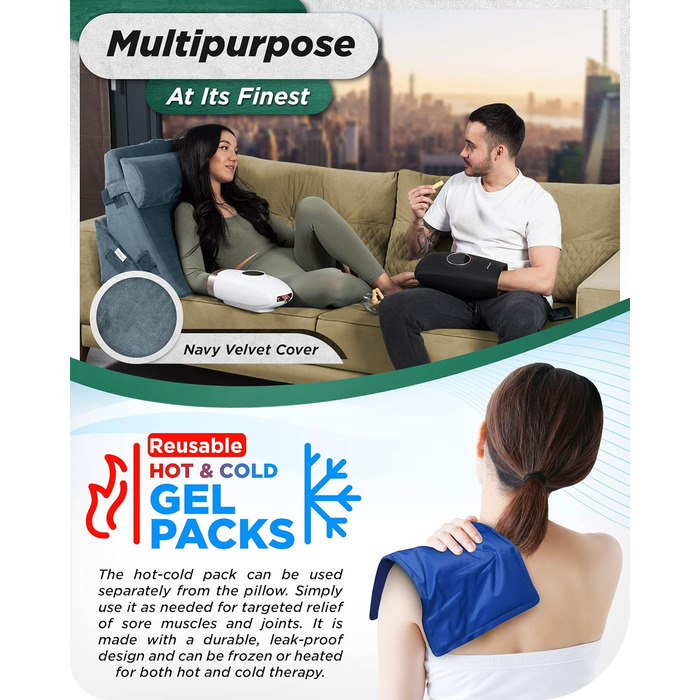 Ортопедичний комплект подушок-клинів Lunix LX6 з 3 предметів, піна з ефектом пам&39яті після операції для полегшення болю в спині, ногах та колінах, подушка для сидіння та читання, регульовані подушки для лікування кислотного рефлюксу та ГЕРХ для сну, тем