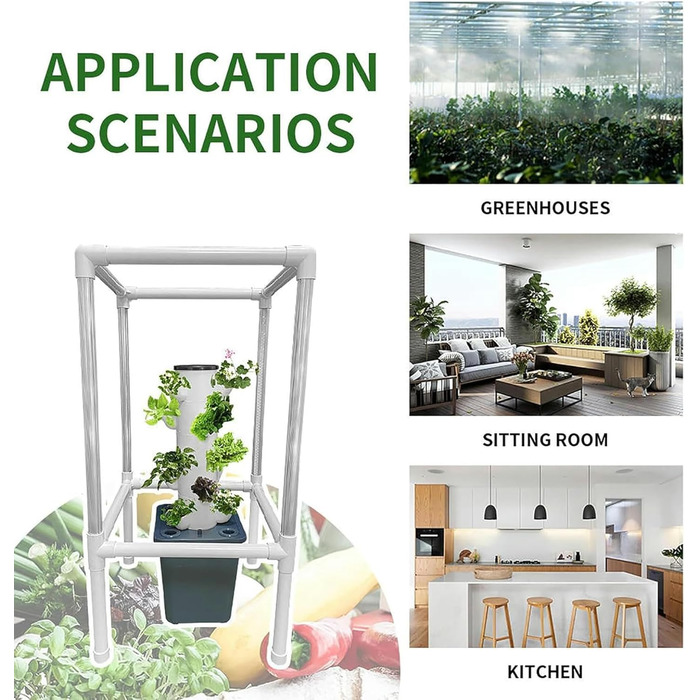 Система гідропоніки для вирощування Tower Garden, вертикальний критий сад для 15 рослин зі світлодіодним таймером, світло для вирощування, набір для пророщування для дитячих горщиків, вода в комплекті