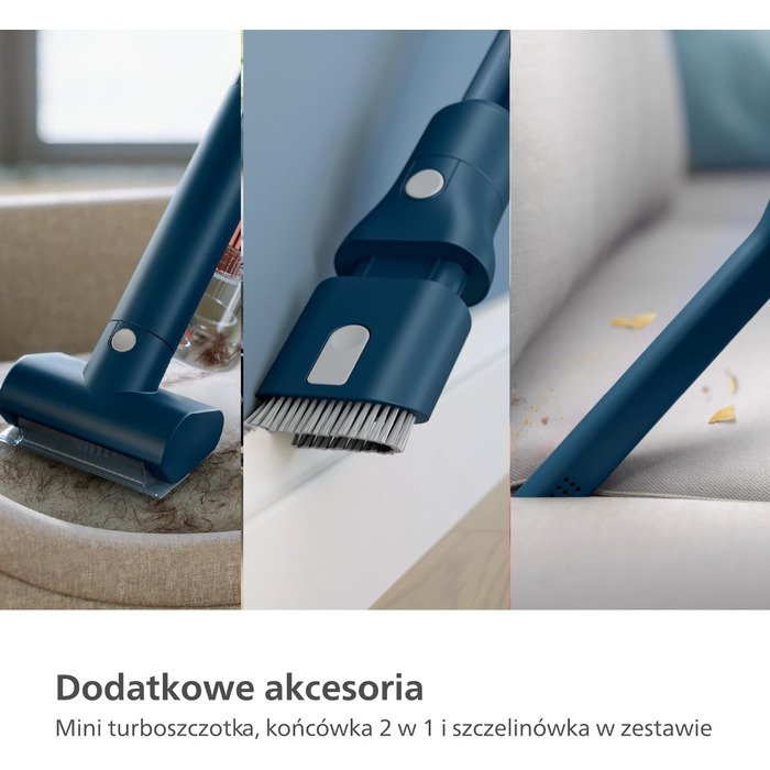 Акумуляторний пилосос Philips серії 5000, для м'яких і твердих підлог, дерев'яних підлог, міні-турбощітка для шерсті домашніх твар