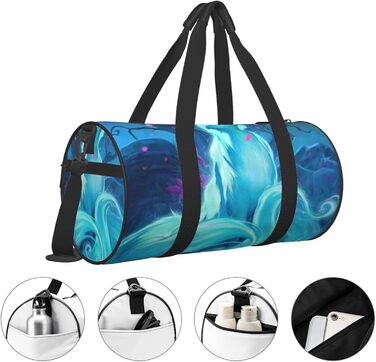 Тропічний пляж, пальми, захід сонця, кругла форма, велика місткість, дорожня сумка, легка та міцна, подарунок для піших прогулянок, відпустки, ділових поїздок та іншого, Magic Blue Fox, універсальний розмір