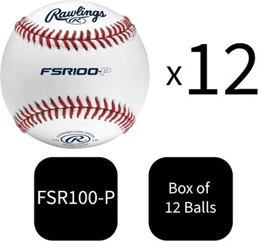 Серія бейсбольних м&39ячів Rawlings Practice, набір з 12 м&39ячів Flachnaht / FSR100-P / 12 шт.