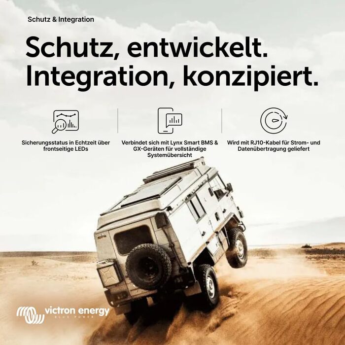Розподільник Victron Energy Lynx M10 розподільник постійного струму 1000A з чотирма запобіжниками на виходах та моніторингом запобіжників через Bluetooth