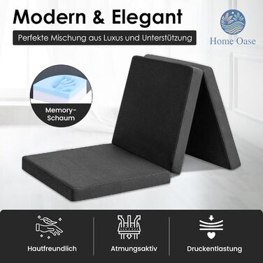 Гостьовий матрац 190x60x7 см Складаний матрац для гостей, кемпінгу, подорожей Компактний, зручний, портативний Зі знімним чохлом, який можна прати