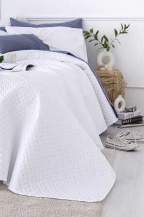 Покривало Todocama Fine Boutique з візерунком піке, біле, 105 - 200x260 см