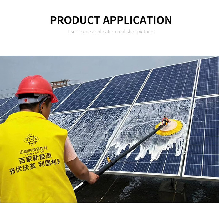 Електрична щітка для чищення сонячних панелей з водою для миття фотоелектричних панелей інструмент для чищення скла / 5M
