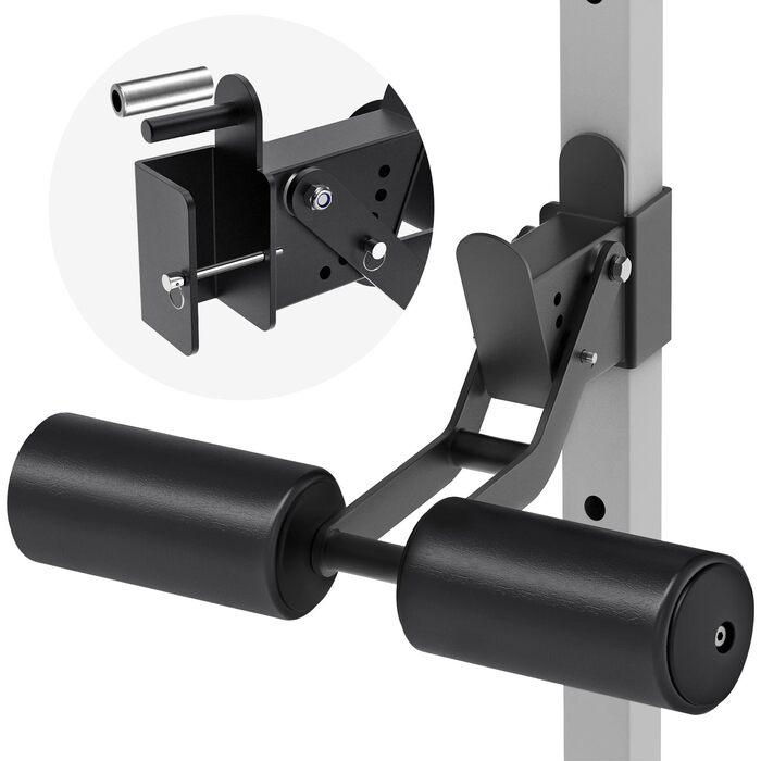 Стійка для присідань з розгинанням ніг SELEWARE для силової стійки 2x2 або 3x3 з отвором 5/8&quot або 1&quot Регульована насадка для тренажера великогомілкових м&39язів живота зі шкіряною поверхнею для тренувань у домашньому спортзалі для стійки 3x3 з отв