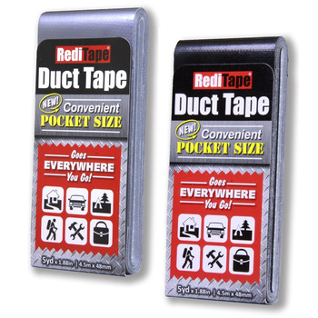 Клейка стрічка Tasche, 2 шт., упаковка 4,8 см x 5 метрів, плоска упаковка, 1,88 дюйма завширшки x 5 ярдів завдовжки x 0,55 дюйма завтовшки, сріблясто-чорна