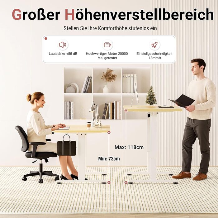 Стіл з регульованою висотою 160 x 80 см, стіл з електричним регулюванням висоти та функцією пам&39яті, ігровий стіл, регульований стіл, комп&39ютерний стіл для офісу, стіл для роботи стоячи, бежевий 160 x 80 см