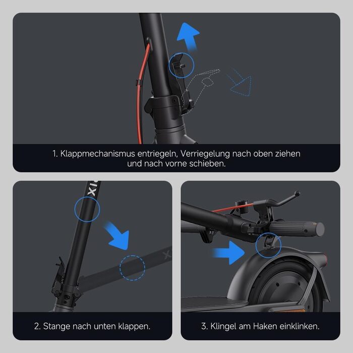 Або 5 Max з допуском до експлуатації в Німеччині (макс. 20 км/год, запас ходу до 70 км та нахил 25, пневматичні шини, подвійні гальма, дисплей, застосунок). 5 Elite Max запас ходу 45 км, 4 Lite, 4 Pro Plus, 4 Ultra, 5 Elite, 5, 5 Pro