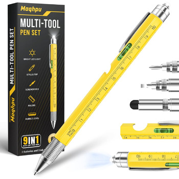 Подарунки для чоловіків Maqhpu - 9 в 1 багатофункціональна кулькова ручка для чоловіків, чоловічі подарунки для тата, подарунок на