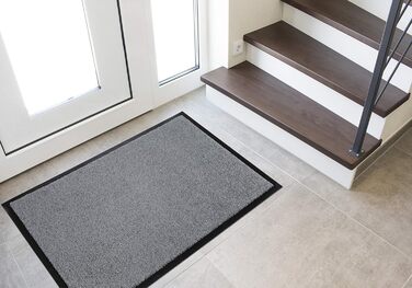 Килимок для входу andiamo Verdi - брудозбірний килимок для входу - ідеально підходить як килимок для приміщень або як килимок для критих відкритих майданчиків - килимок для вхідних дверей 60 x 90 см Сірий 60 x 90 см (Прямокутний) Сірий
