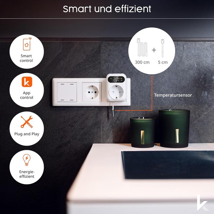 Інфрачервоний обігрівач Knighaus - 130 Вт із сертифікацією TV SD 5-річна гарантія виробника Подвійний захист від перегріву Для настінного монтажу Включає розумний термостат та застосунок