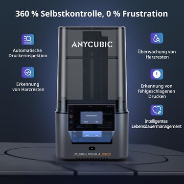 Принтер ANYCUBIC Photon Mono 4 Ultra 10K Resin, 7-дюймовий моноекран HD і джерело світла COB, швидкий друк 120 мм/год, інтелектуал