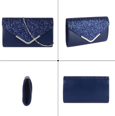 Жіноча блискуча клатч-елегантна вечірня сумка блискуча сумка-конверт зі стразами сумка під пахви з ланцюжком для весілля випускного вечірки шкіряна синя