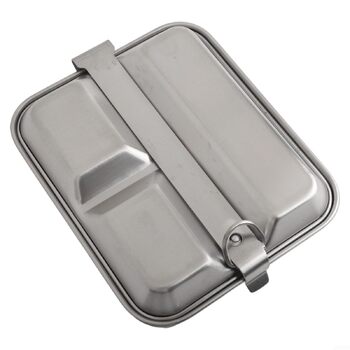 Складаний ланч-бокс з нержавіючої сталі з ручкою для кемпінгу на свіжому повітрі, легкий посуд для походів, подорожей та пікніків