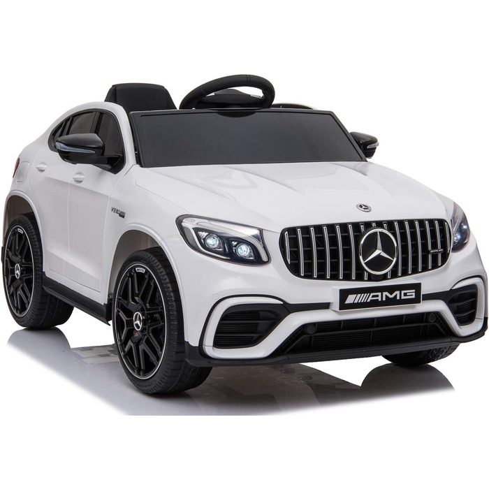 Дитячий автомобіль - Електромобіль Mercedes GLC63S - M - ліцензійний - акумулятор 12V7AH, 4 мотора 2,4Ghz шкіряне сидіння Єва (Біл