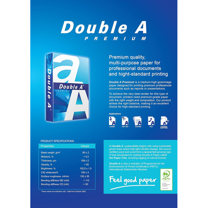 Копіювальний папір формату Double A Premium 80 г/м формату DIN формату A4