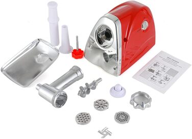 Електрична м'ясорубка для м'яса блокує потужність 800 Вт мідний двигун з нержавіючої сталі лезо ковбаса фарш ковбаса машина червон