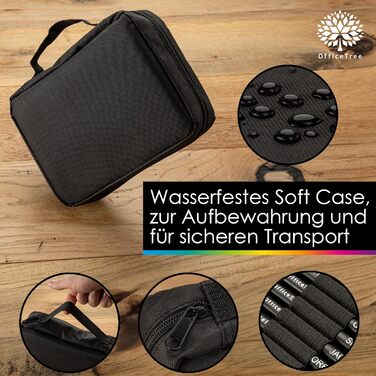 Набір кольорових олівців OfficeTree 72 - Професійні кольорові олівці для дорослих - На масляній основі, м&39які грифелі, висока пігментація, включає аксесуари - Набір олівців для художників - Олівці для малювання