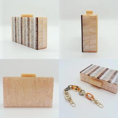 Клатч жіночий акриловий з геометричним мармуровим малюнком, вечірня сумочка з від'ємним ланцюжком, колір абрикосовий