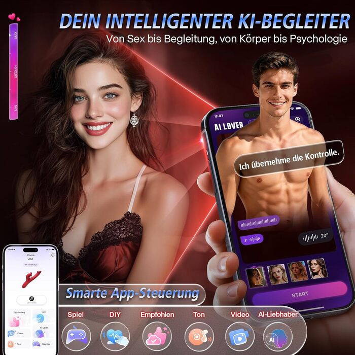 Вібратор Cacuola для жінок, червоний, з додатком