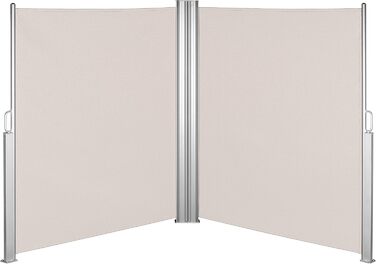 Двосторонній висувний тент Ventanara, екран для забезпечення конфіденційності, сонцезахисний тент, вітрозахисний екран, сонцезахисна штора (180 x 600 см, бежевий) 180 x 600 см бежевий