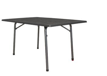 Садовий розкладний стіл MFG 132x90 см, Садовий стіл Всепогодний Компактна розкладна конструкція з вирівнювальними ніжками Не потребує складання Каркас антрацит, Декор стільниці сланець