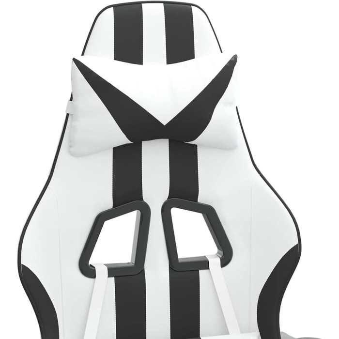 Ігрове крісло з підставкою для ніг, крісло для ПК, ігрове крісло, крісло для геймерів, крісла для домашнього офісу, ігрові крісла, крісло для Playstation, комп&39ютерне крісло, обертове, біла та чорна штучна шкіра