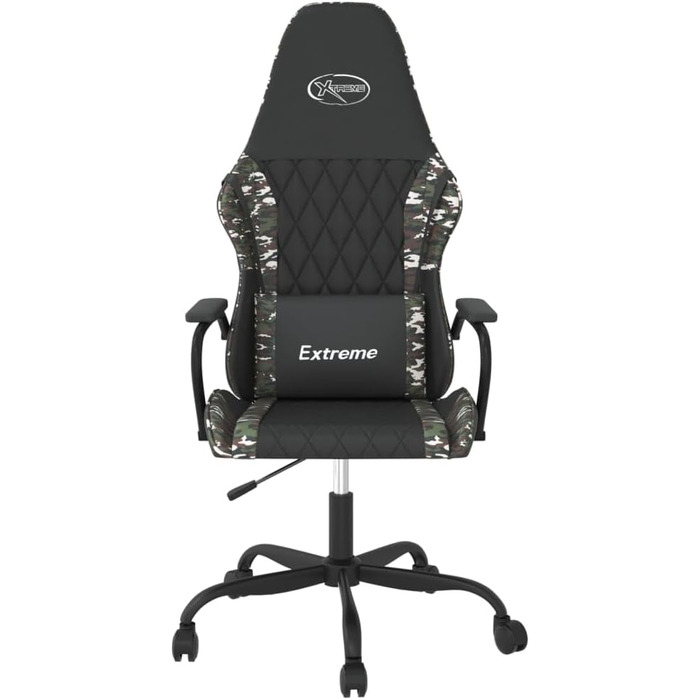 Геймерське крісло, штучна шкіра, чорне з камуфляжем, регульоване по висоті, ергономічне, для офісу та комп&39ютерних ігор, камуфляж