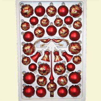 Асортимент барокових різдвяних кульок 39 предметів Lauschaer Glaskunst-Christbaumkugelsortiment