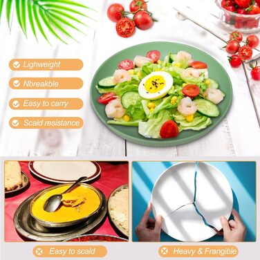 Набір столових приборів для кемпінгу з 45 предметів на 4 особи, набір пластикового посуду, набір тарілок та мисок для кемпінгу з сумкою для перенесення, небиткий посуд для пікніка, набори тарілок, набори посуду та столових приборів з 45 предметів